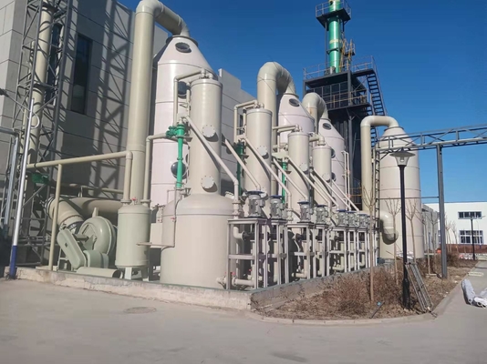 Torre de absorção vertical de gases Absorção química com construção em concreto polimérico e velocidade do ar de entrada de 12-20 m/s